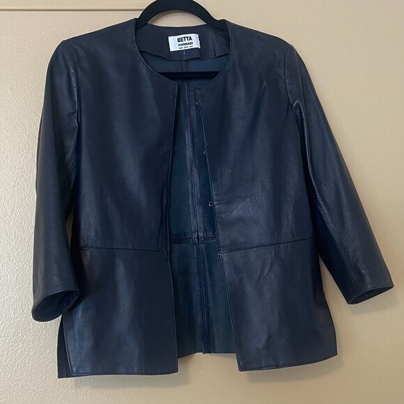 Betta Corradi Black Leather Jacket - Picture 1 of 3